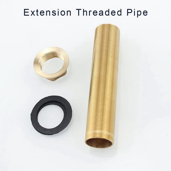 ING Forlænget rørfittings med gevind - 2 stk. - M32 x 150mm - Guld