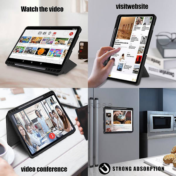 Fodral för Samsung Galaxy Tab S7 Plus S7 Fe 12.4 tum med pennhållare, multifunktionellt stativ, bokfodral för Galaxy Tab S8 Plus S8+ BXJG Dark Blue Tab  S8  11 inch