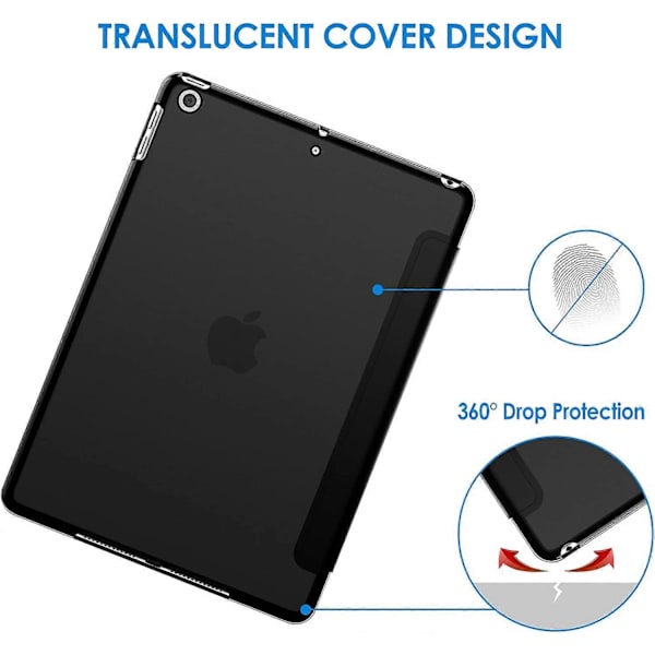 Etui til iPad (9,7 tommer, 2018/2017 model, 6./5. generation), Smart Cover Auto Vågn/Sov Black