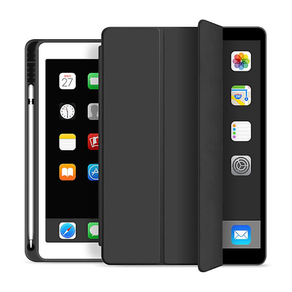 Fodral för Ipad Pro 11 2021 2020 2019 10.2 Air 4 10.9 10.5 2018 9.7 Mini 6 5 9:e 8:e 7:e generationen Smart Cover med pennhållare Light Gray iPad (5th-6th) 9.7