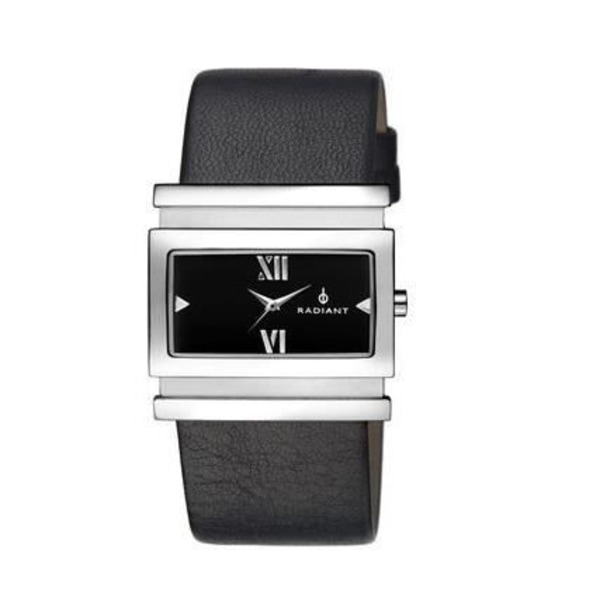 Damklocka - NEW RADIANT - RA67601 - Kvarts - Analog - Svart läder Svart silver