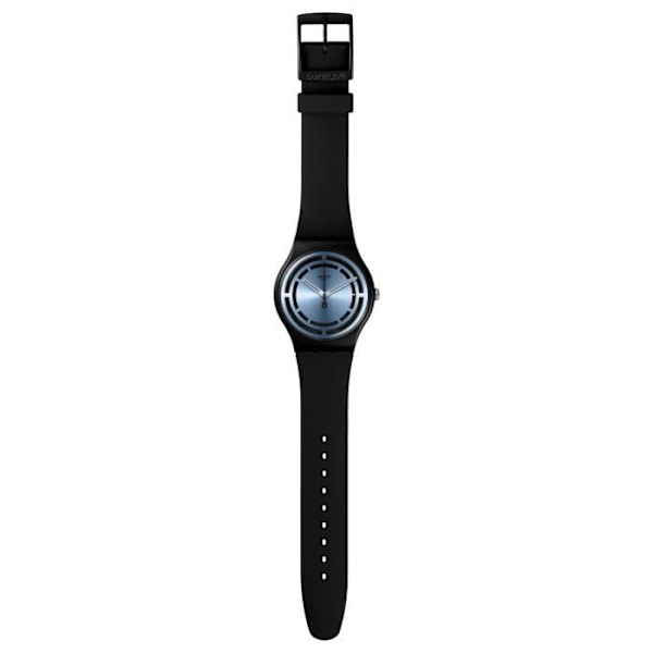 Klocka - SWATCH - CIRKLADE LINJER - 41mm - Silikon - Vattentålig 3 ATM Svart, Azzurro