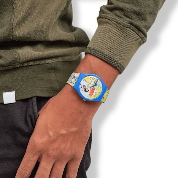 Swatch Smak Collection Snoopy Watch - Miesten - Silikoni / muovi - Sininen Kvartsrörelse