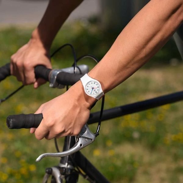 Klocka - SWATCH - GENT IN THE BLOCK - 34mm - Kvarts - Silikon - Vattentålighet 3 ATM Rosa, Blå, Vit