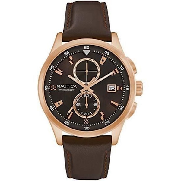 Ur - Nautica - NAD19557G - Kvarts - Analog - Brun Læder kastanj