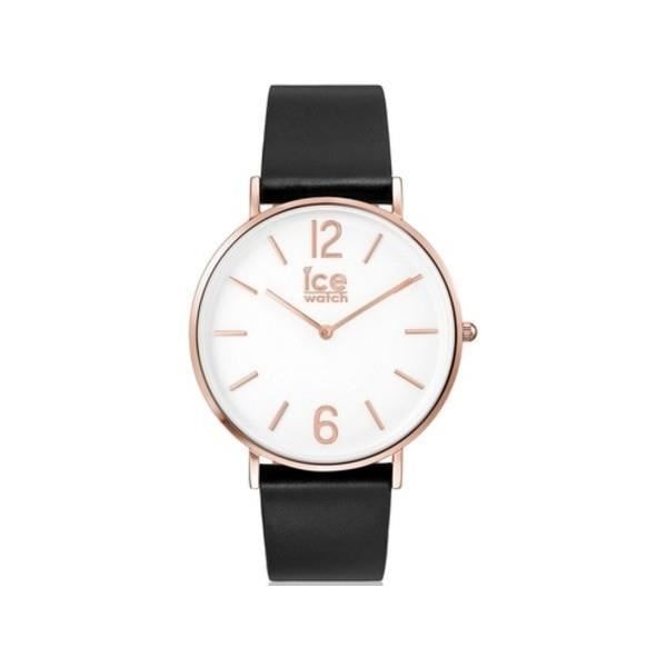 Ice-Watch - CITY tanner Black Rose-Gold - Unisex sort ur med læderrem - 001515 (Medium)