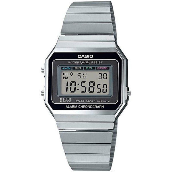 CASIO Collection A700WE-1AEF solur, chrono, nedtælling, alarm - Grå - Damer Stål