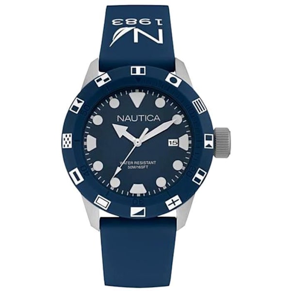 Ur - Nautica - NSR-100 Flag NAI09511G - Sport - Analog - Gummi - Blå Blågrå