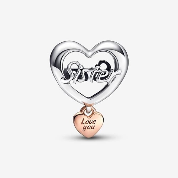 PANDORA Pink Sister's Heart Charm 782244C00 Flerfärgad