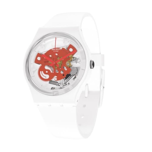 Montre - Swatch - TIME TO RED SMALL - Bioceramic 34mm - Vattentålighet 30 Atm - Unisex vit röd