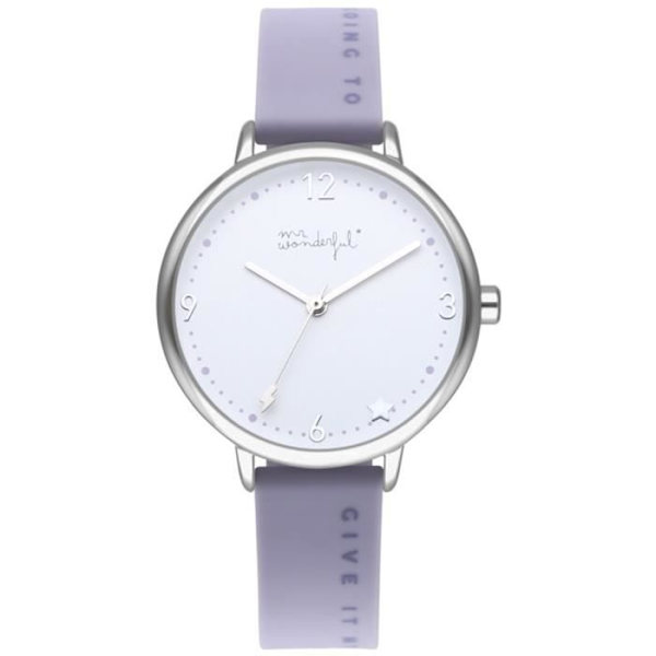 Damklocka - MR WONDERFUL - WR40301 - Kvarts - Analog - Lila, Silver Lila, grå