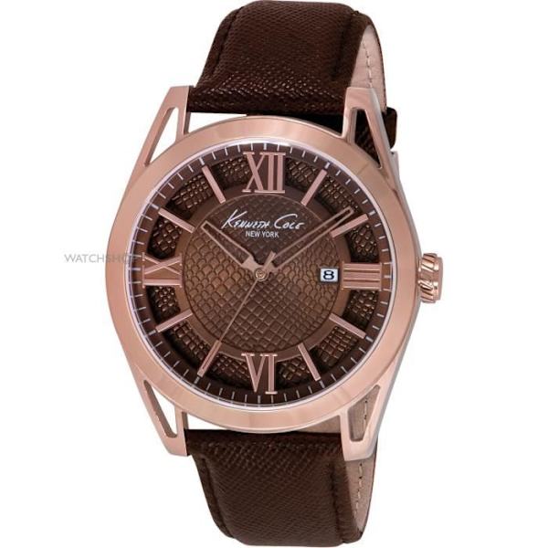 Ur - Kenneth Cole - KC8073 - Kvarts - Alfanumerisk - Brun læder