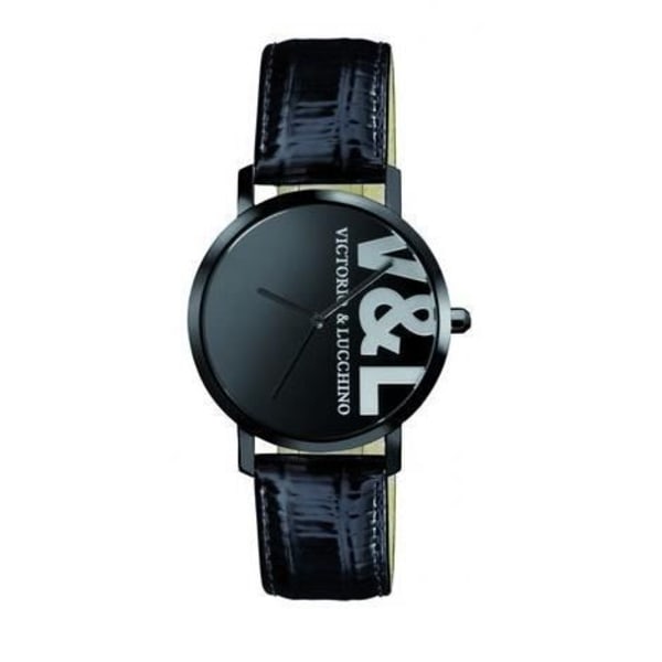 Klocka - V & L - VL037604 - Kvarts - Analog - Vitt Läder Vit