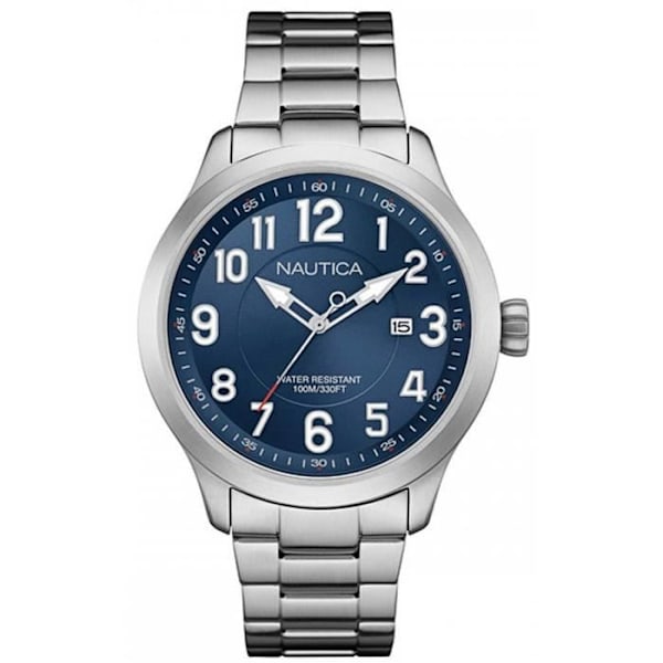 Ur - Nautica - NAI12524G - Kvarts - Analog - Vandtæt 10 Atm Blå, Silver