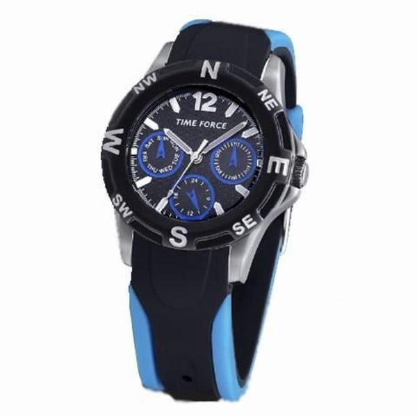 Kello - Time Force - TF3199B03M - Kvarts - Analoginen - Musta Svart