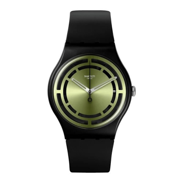 Klocka - SWATCH - LEAFY LINE - 41mm - Svart - Silikon - Analog Svart, Grön