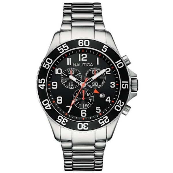 Herrklocka - Nautica - NST-19 NAI17509G - Sport - Kvarts - Vattentålighet 10 Atm Svart silver