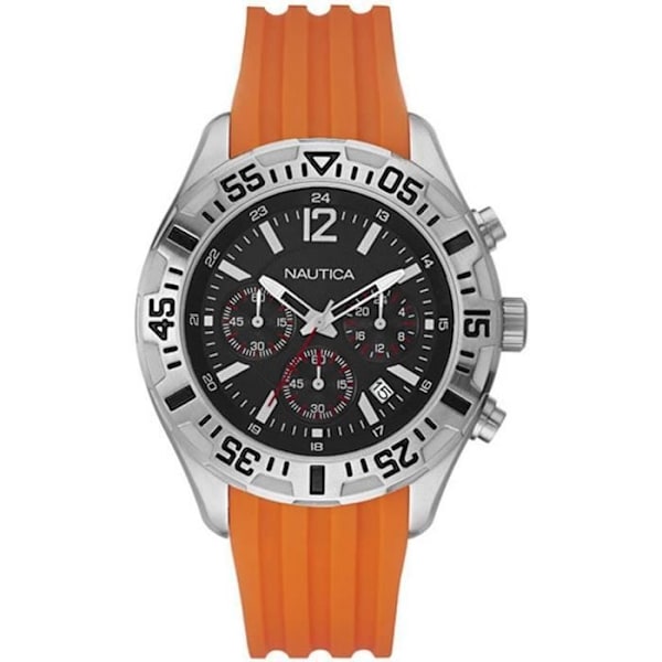 Klocka - NAUTICA - NST 402 A17666G - Sport - Kronograf - Vattentålighet 10 Atm Svart, Orange, Silver