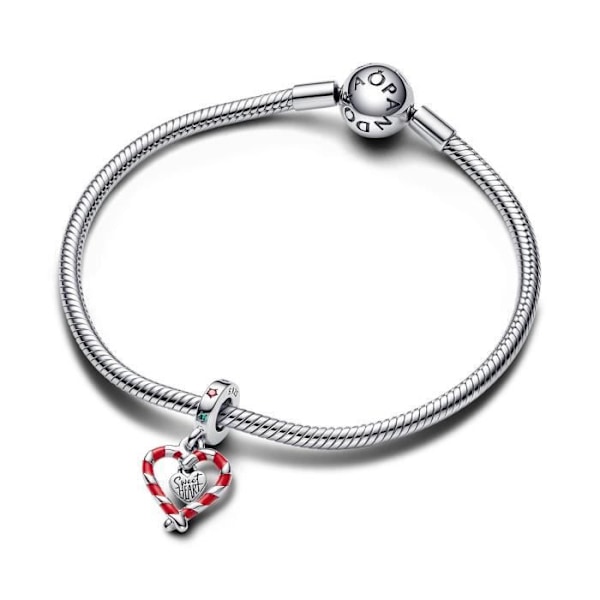 Charm-riipus - PANDORA - Joulu - Hopea - Punainen - Nainen Röd