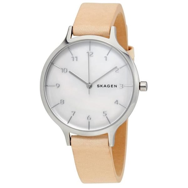 Klocka - Skagen - SKW2634 - Läder - Vit - Lätt vattenskydd pärlemor