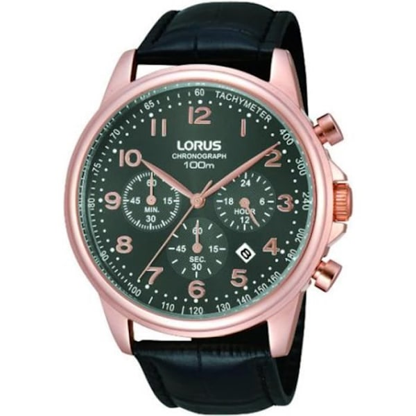 Herreur - LORUS WATCHES - RT332DX9 - Klassisk - Læder - Kvarts - Analog Svart, grön, rosa