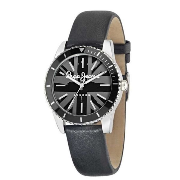 Ur - CARRIE - R2351102507 - Mineralglas - Læder - Diameter 36mm sort