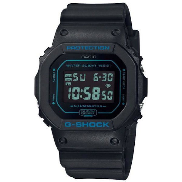 CASIO DW-5600BBM-1ER Digitalur til mænd - Quartz - Sort - Plastik Svart