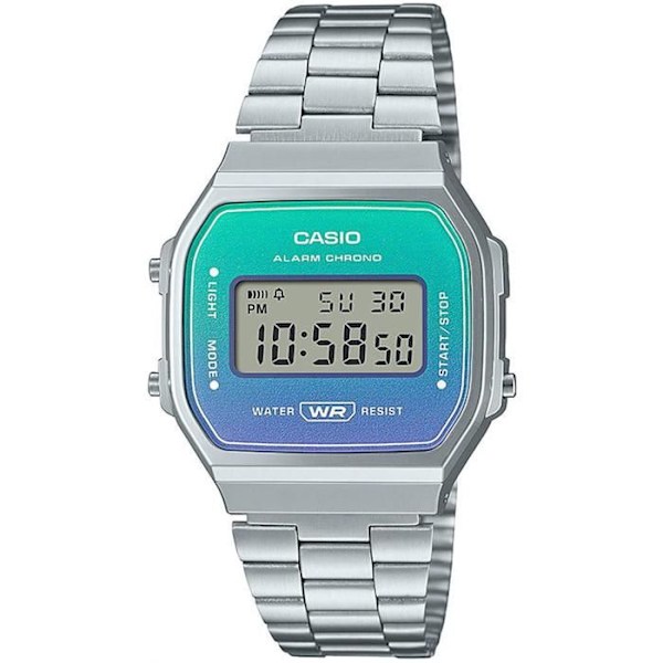 Casio Ur - Unisex - A168WER-2AEF - Rustfrit stål - Sølv - Blå Sølv