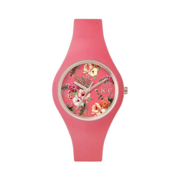 Kello - ICE-WATCH - ICE kukka Delicious - Silikoniranneke - Pinkki - Analoginen Ros, vallmo, Hibiscus, Monoi blomma