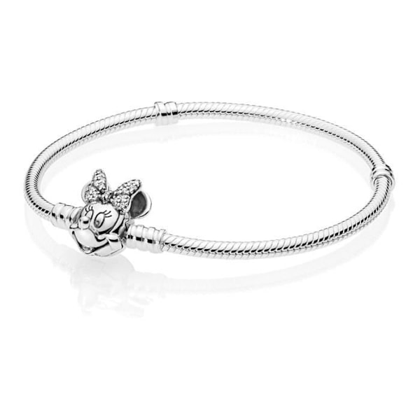 Pandora 925 Sterling Sølv Disney Minnie Armbånd 597770CZ-18 (længde: 18,00 cm) grå