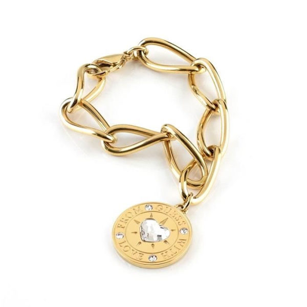Armbånd - Gæt - UBB70004-S - Stål - Belagt med guld - Swarovski krystaller guldpläterad