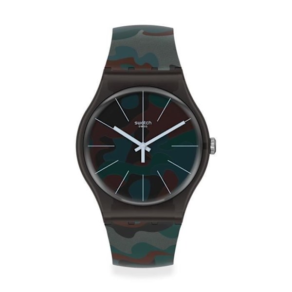 Ur - SWATCH - CAMOUCITY - 41mm - Analog - Unisex Mimetisk, Svart