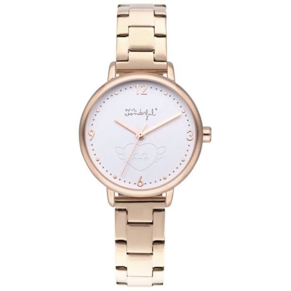 Dameur - MR WONDERFUL - SKIN OG SMIL - WR15000 - Kvarts - Analog - Rustfrit stål Rosa, Vit
