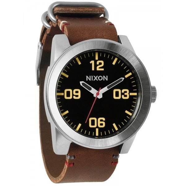 Ur - NIXON - Corporal A243-019 - Sort - Læder - Quartz Svart