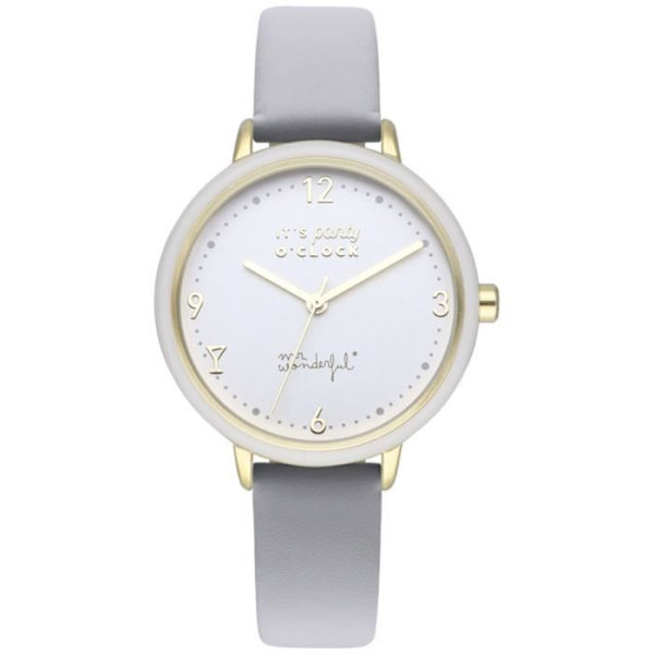 Kello - MR WONDERFUL - WONDERFUL TIME WR20400 - Nahka - Kvarts - Analogi Gul, grå, vit