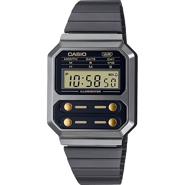 Casio herreur A100WEGG-1A2EF Quartz Digital rustfrit stål armbånd sort sort