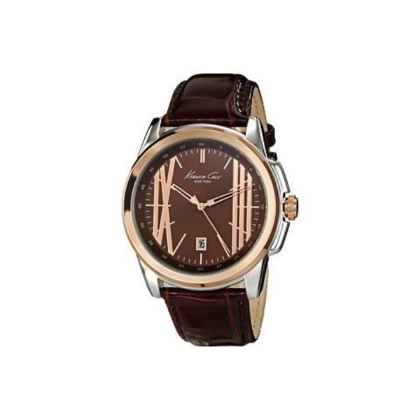 Klocka - Kenneth Cole - KC8096 - Kvarts - Alfanumerisk - Brunt läder