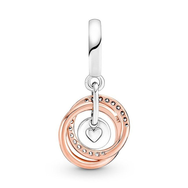 Charm vedhæng - PANDORA - Circles My Family Forever - Sølv - Forgyldt - Flerfarvet Flerfärgad