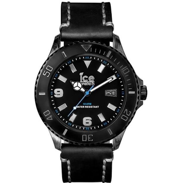 ICE-WATCH Herreur - Ice-Vintage - Rund urkasse - Sort læderrem - Mineralglas - Dater Svart