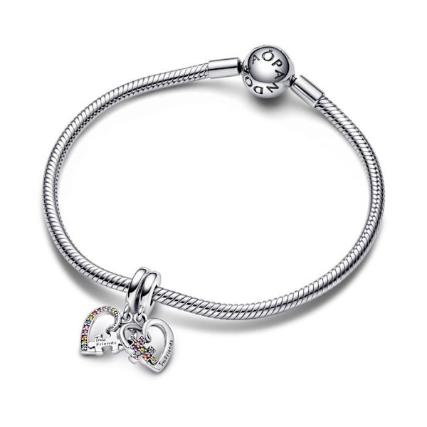 PANDORA berlockhänge Friendship Separable Hearts Pusselbit 792239C01 Grå