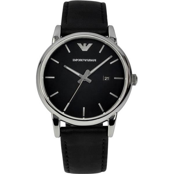 Klocka - ARMANI - LUIGI AR1692 - Klassisk - Läder - Kvarts - Analog Svart, Grå, Silver