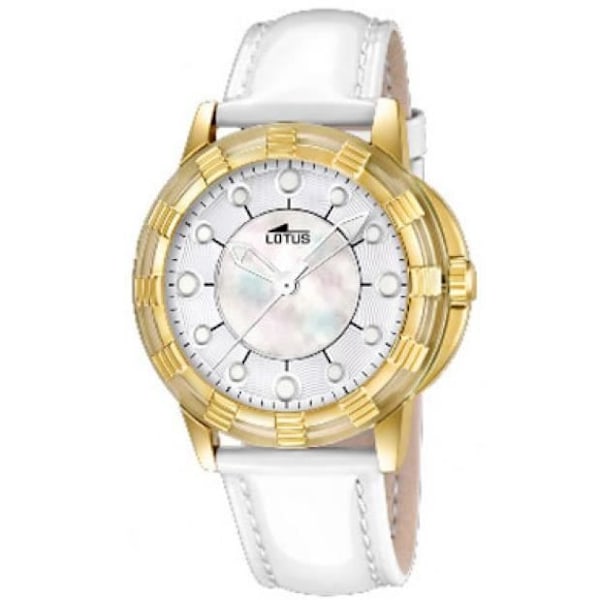 Kvindeur - Lotus - L15859/1 - Guld - Kvarts - Analogisk Guld, vit