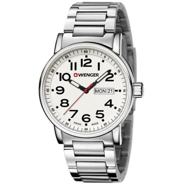 Ur - ATTITUDE - DAG&DATO 01.0341.102 - Kvarts - Analog - Rustfrit stål Silver, Vit