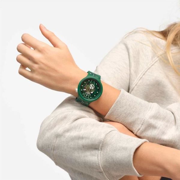 Klocka - SWATCH - CAMOFLOWER GREEN - 47mm - Silikon - Analog - Blandat Grön