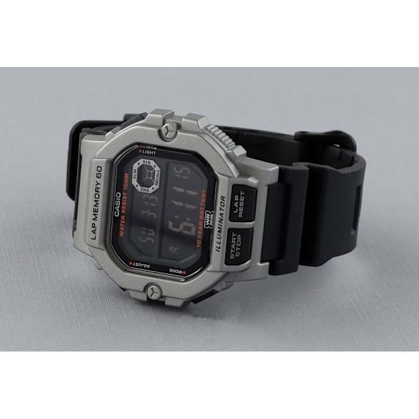 CASIO Sport musta ja hopea hartsiteräskello - Vedenpitävä 10 Atm - Automaattinen - Digitaalinen - Miesten sort
