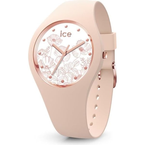 Ice-Watch - ICE flower Spring nude - Pink dameur med silikonerem - 016670 (Medium)