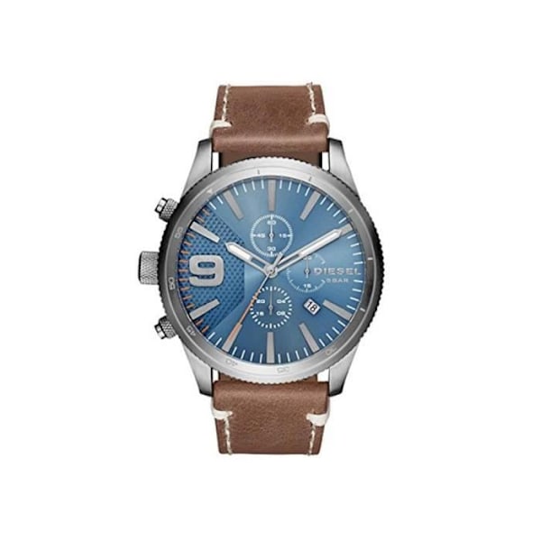 DIESEL HERRE 50MM LÆDERREM RUSTFRI STÅL KURSKE QUARTZ WATCH DZ4443