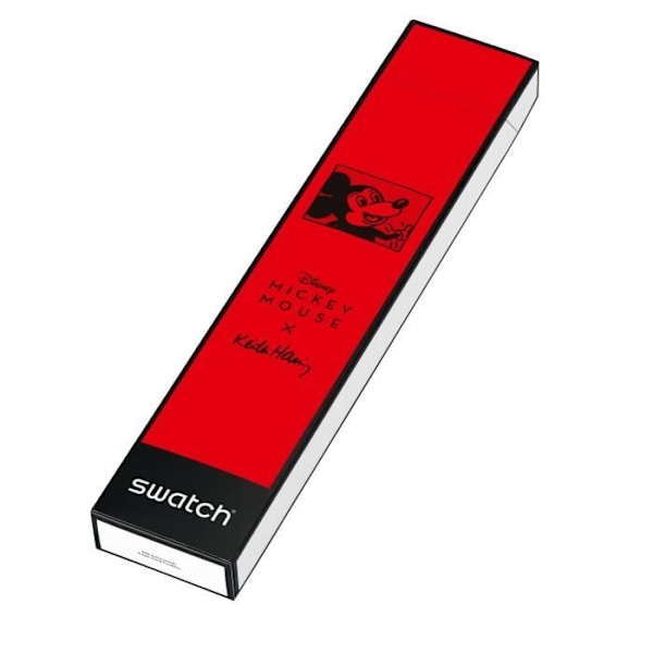 Swatch klocka MICKEY WHITE ON BLACK specialutgåva KEITH HARING 41mm - Quartz - Resin - Unisex vit svart
