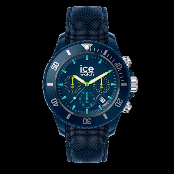 Kello - Jääkello - 020617 - Kvartsi - Kronografi - Silikoninsininen 44mm Blå