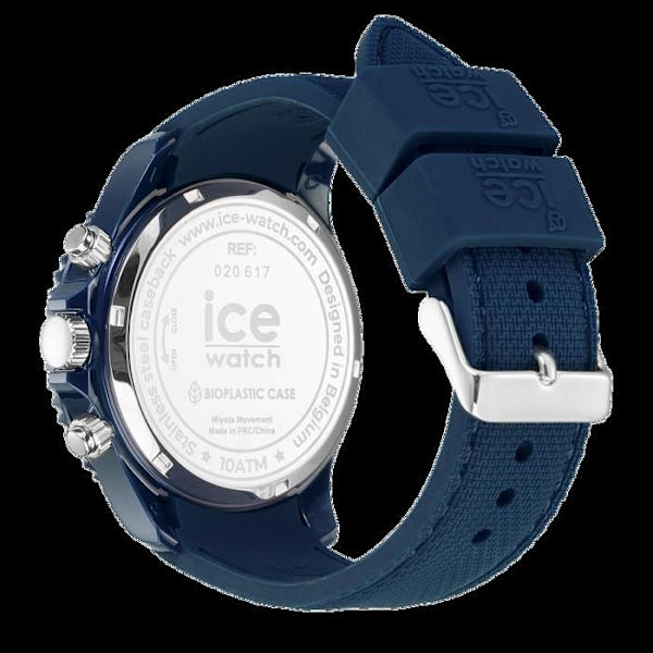 Kello - Jääkello - 020617 - Kvartsi - Kronografi - Silikoninsininen 44mm Blå